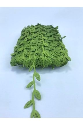 Yeşil Saten Yaprak Dekoratif Şerit KHC-11163