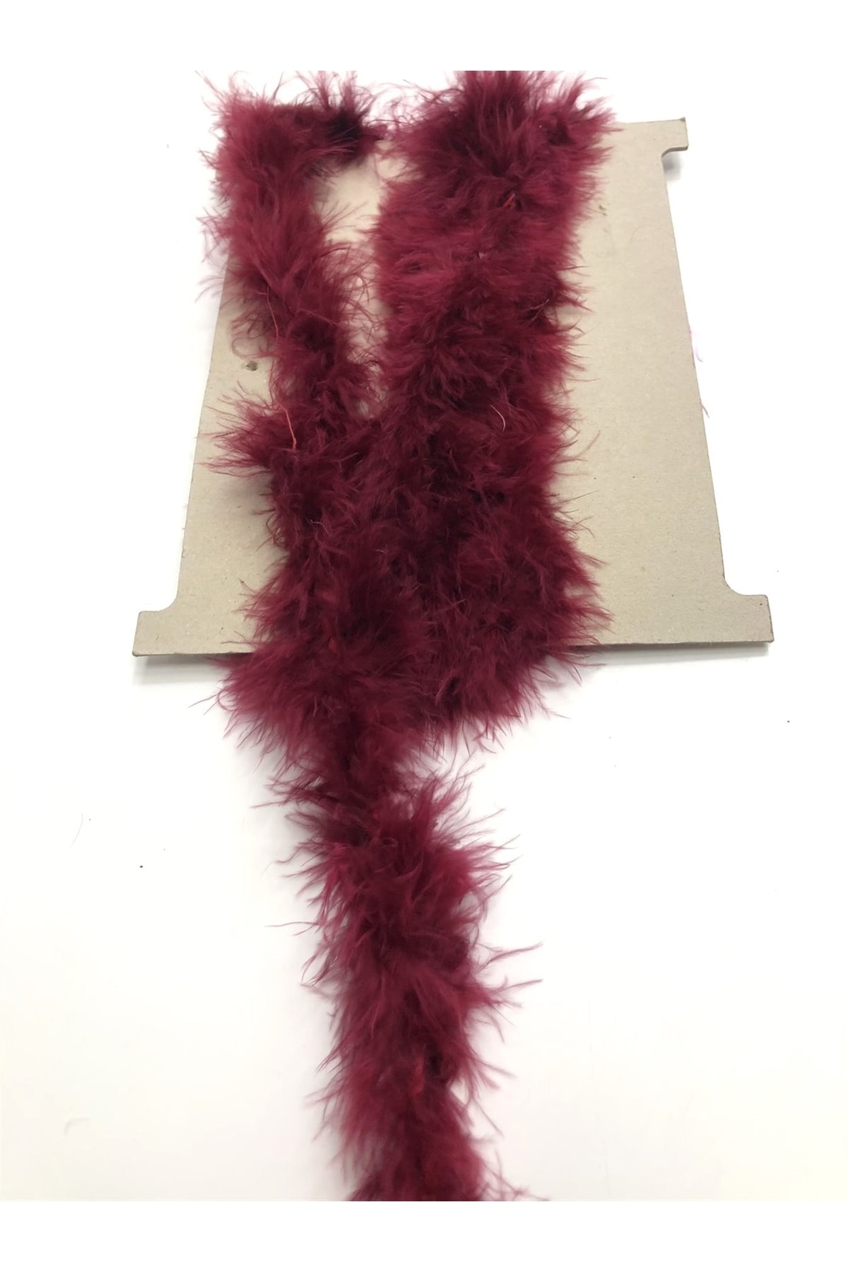 Claret Red Fine Fox Feather 1 Mt – Decorative Ribbon, Stylish Design, Women's Accessory – Decorative Ribbon – Deco