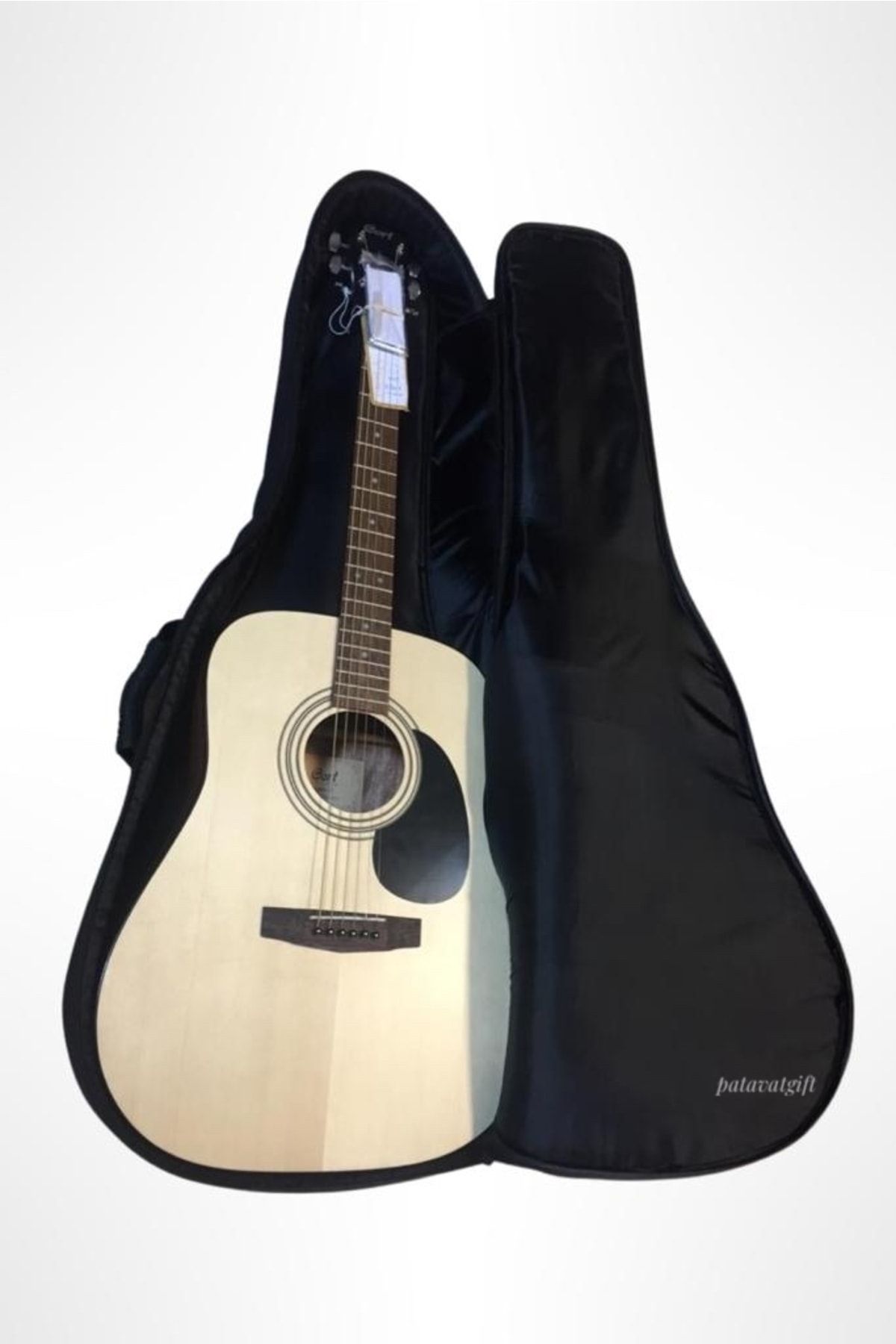 Patavat-Acoustic Guitar Bag Case Quality with Protected Inside Black Color with Plectrums Gift 1