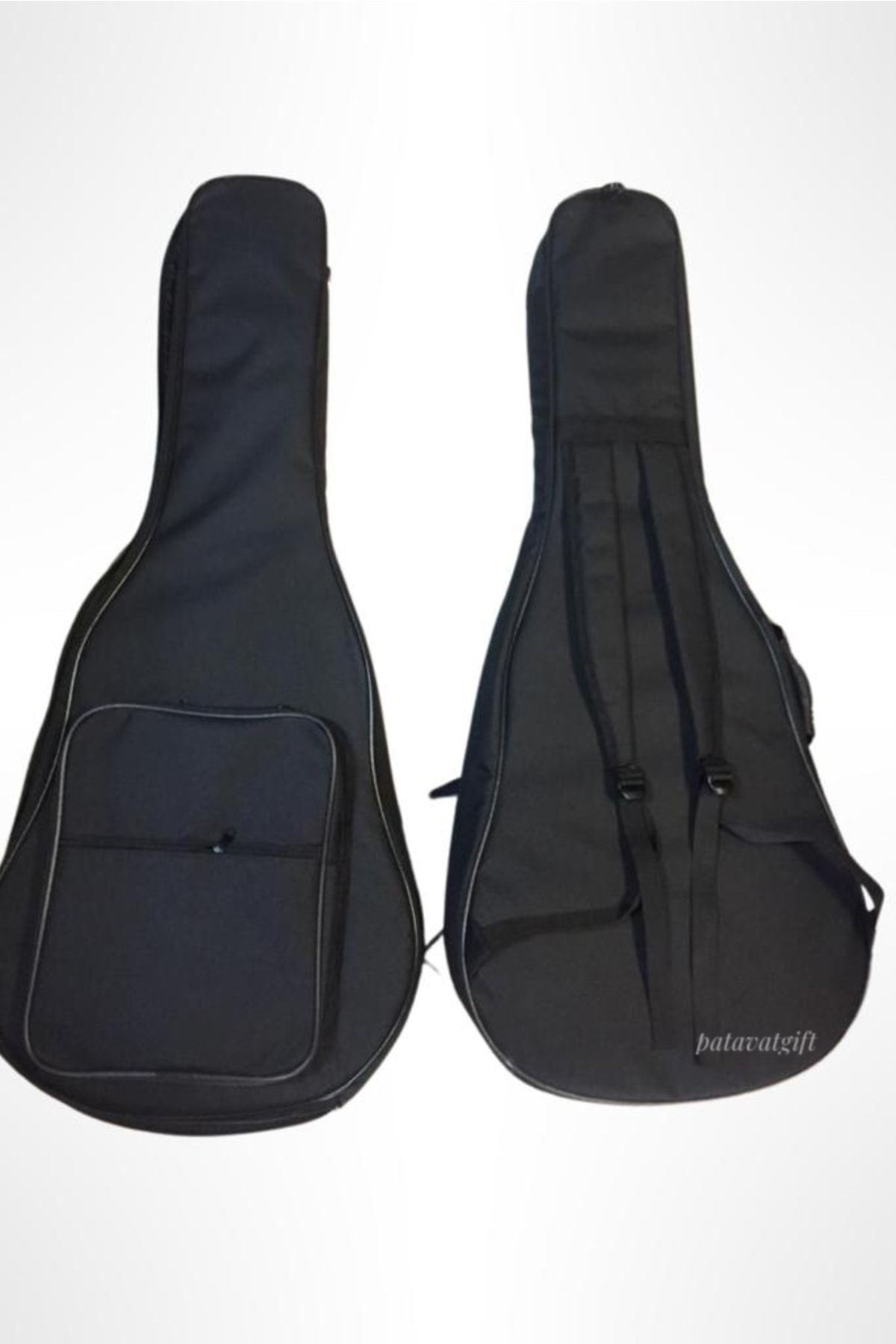 Patavat-Acoustic Guitar Bag Case Quality with Protected Inside Black Color with Plectrums Gift 3