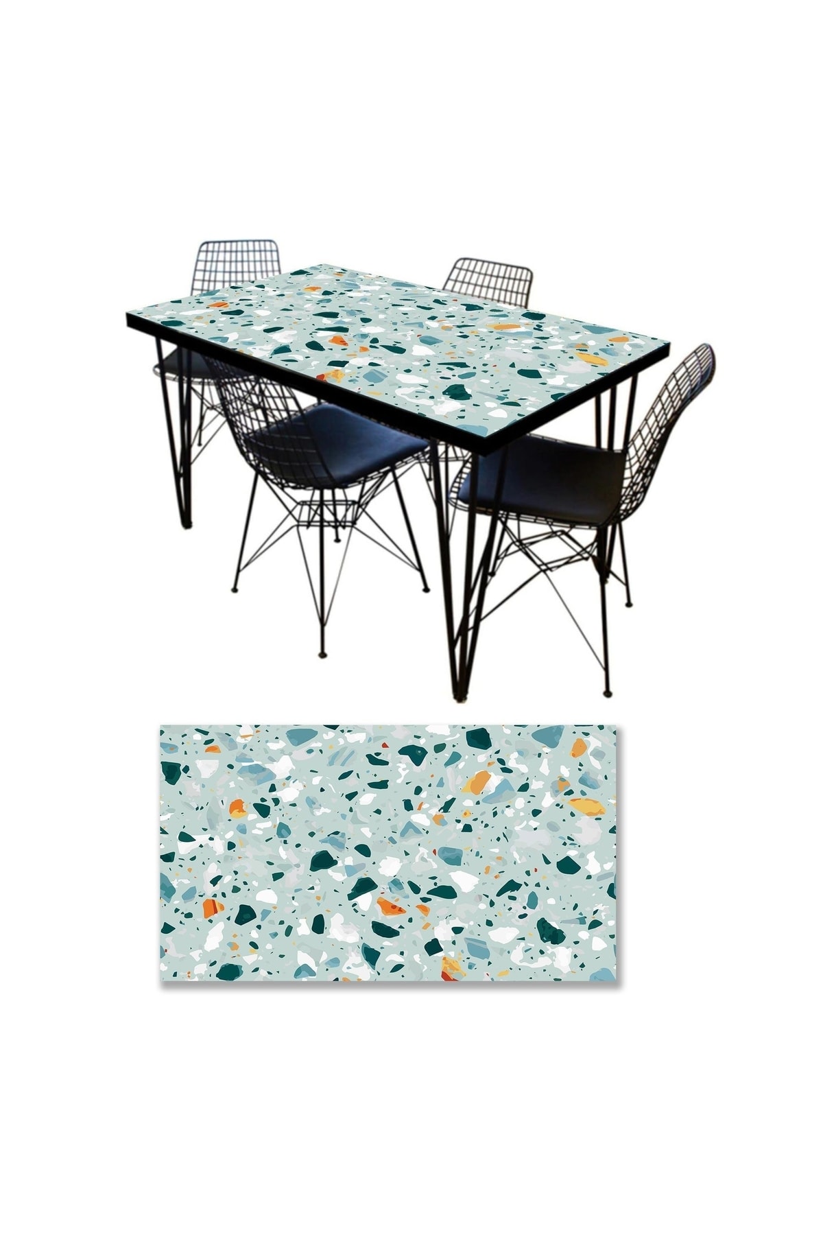 StickerArt Masa Kaplama Folyosu Mobilya Masa Kaplama Folyoları Terrazzo