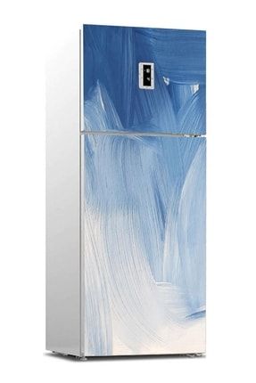 Buzdolabı Sticker Kaplama Dolap Kaplama Etiketi Soyut Mavi Boyama BUZ-455