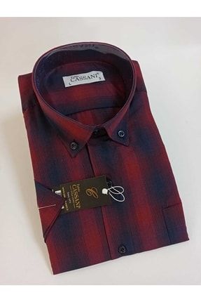 Yazlık Klasik Geniş Kesim Pamuk Polyester Tek Cepli Kısa Kol Erkek Gömleği yazlık859