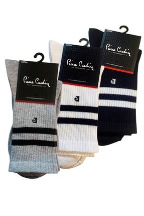 Erkek 3 Çift Pamuk Çorap - Siyah Beyaz Gri gp098