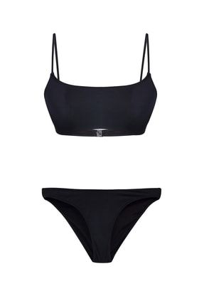 Straplez Siyah Bikini Takım 240-508