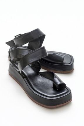 Gia Siyah Cilt Kadın Sandalet 113-990