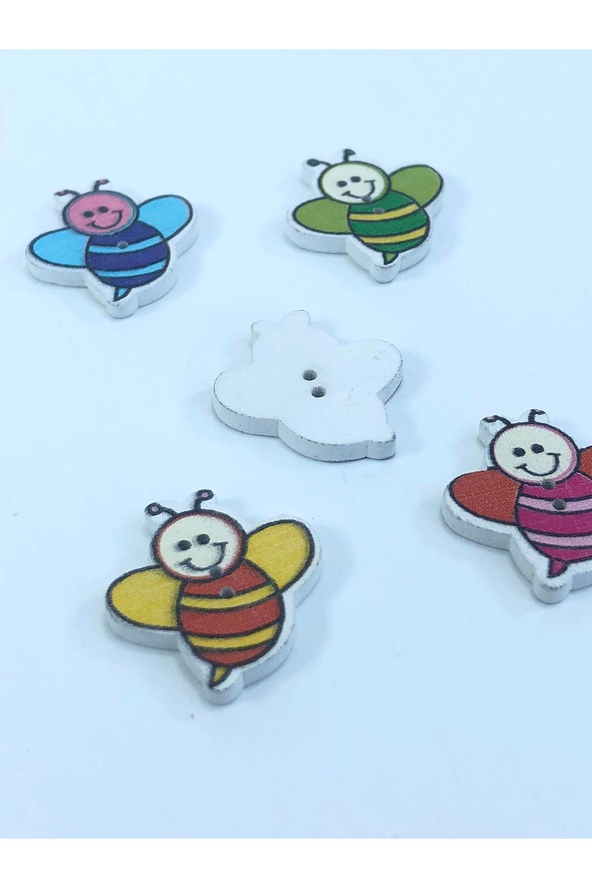 Hobigram-Bee Patterned Colorful Button – Special Design, Accessory, Quality Production, Eye-Catching Style 2