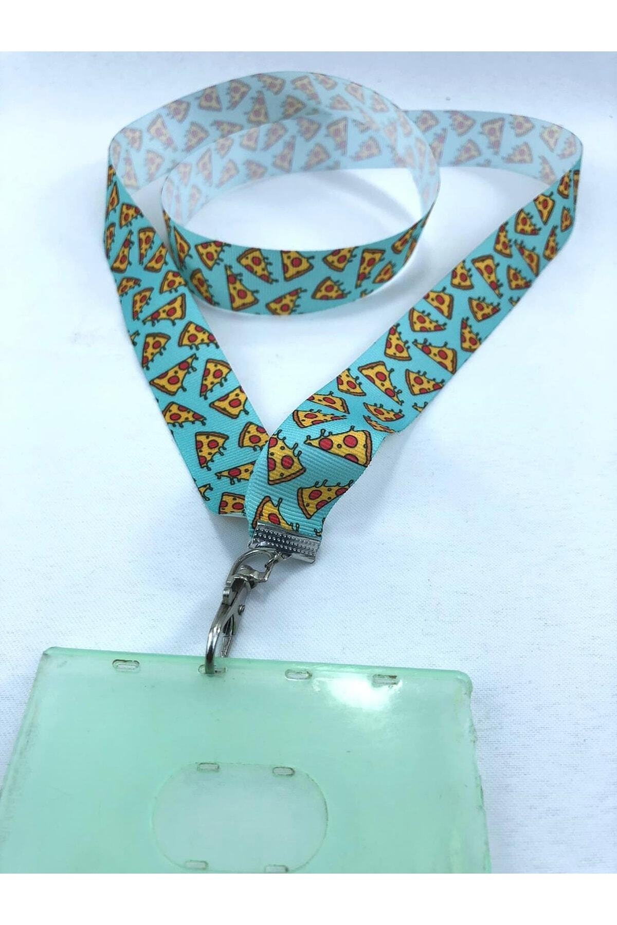 Hobigram-Pizza Patterned Neck Strap Lanyard Name Badge Holder – Special Design, Accessory, Quality Production, Eye-Catching Style 5