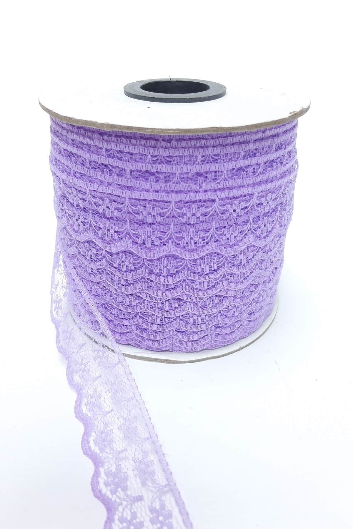 Lace Types Lilac Floral Patterned Lace 100 Meters – Decorative Ribbon, Stylish Design, Women's Accessory