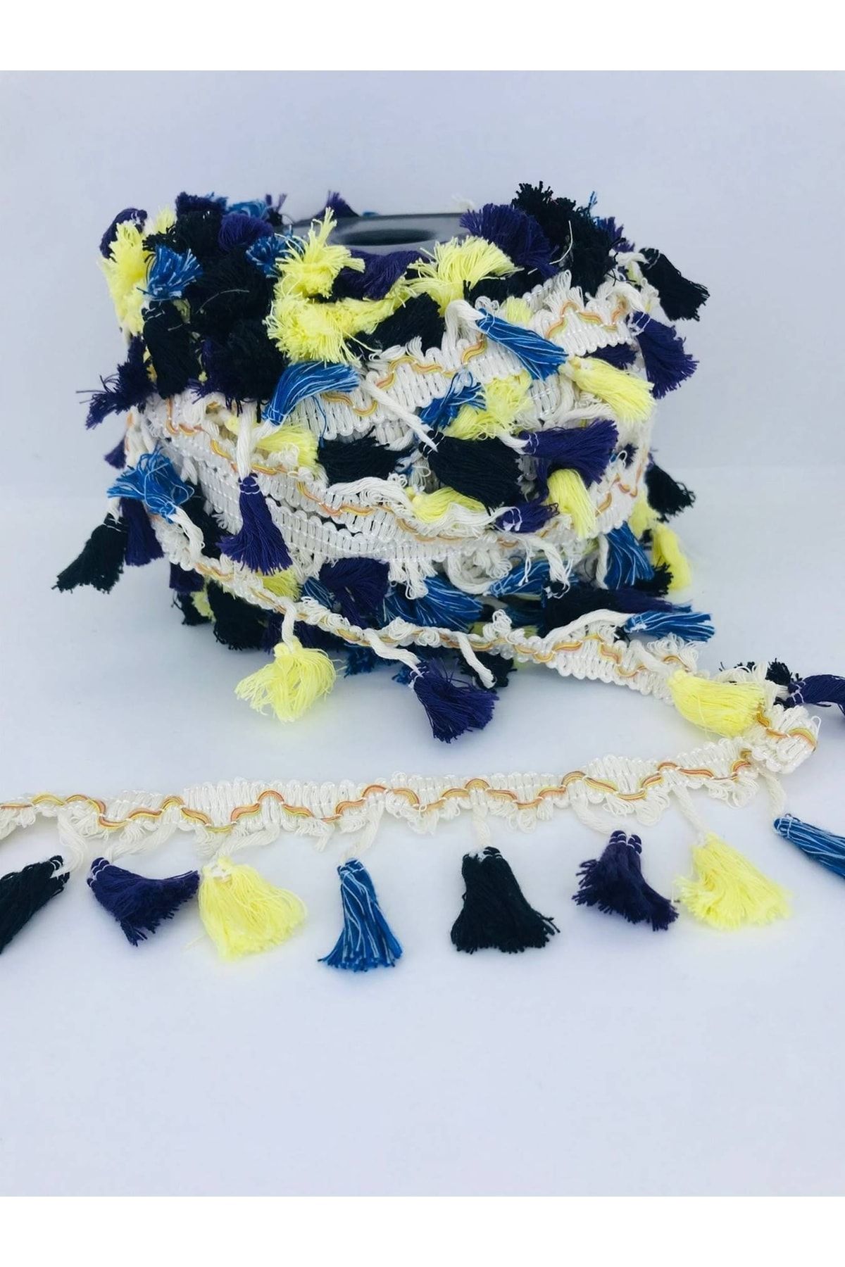Hobigram-Navy Blue Yellow Blue Cotton Fringe Tassel – Ειδικό σχέδιο, Αξεσουάρ, Ποιοτική Παραγωγή, Στυλ που τραβάει τα βλέμματα – D 6