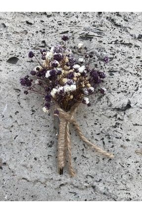 Krem Mor Cipsolu Damat Yaka Çiçeği YKC-1022