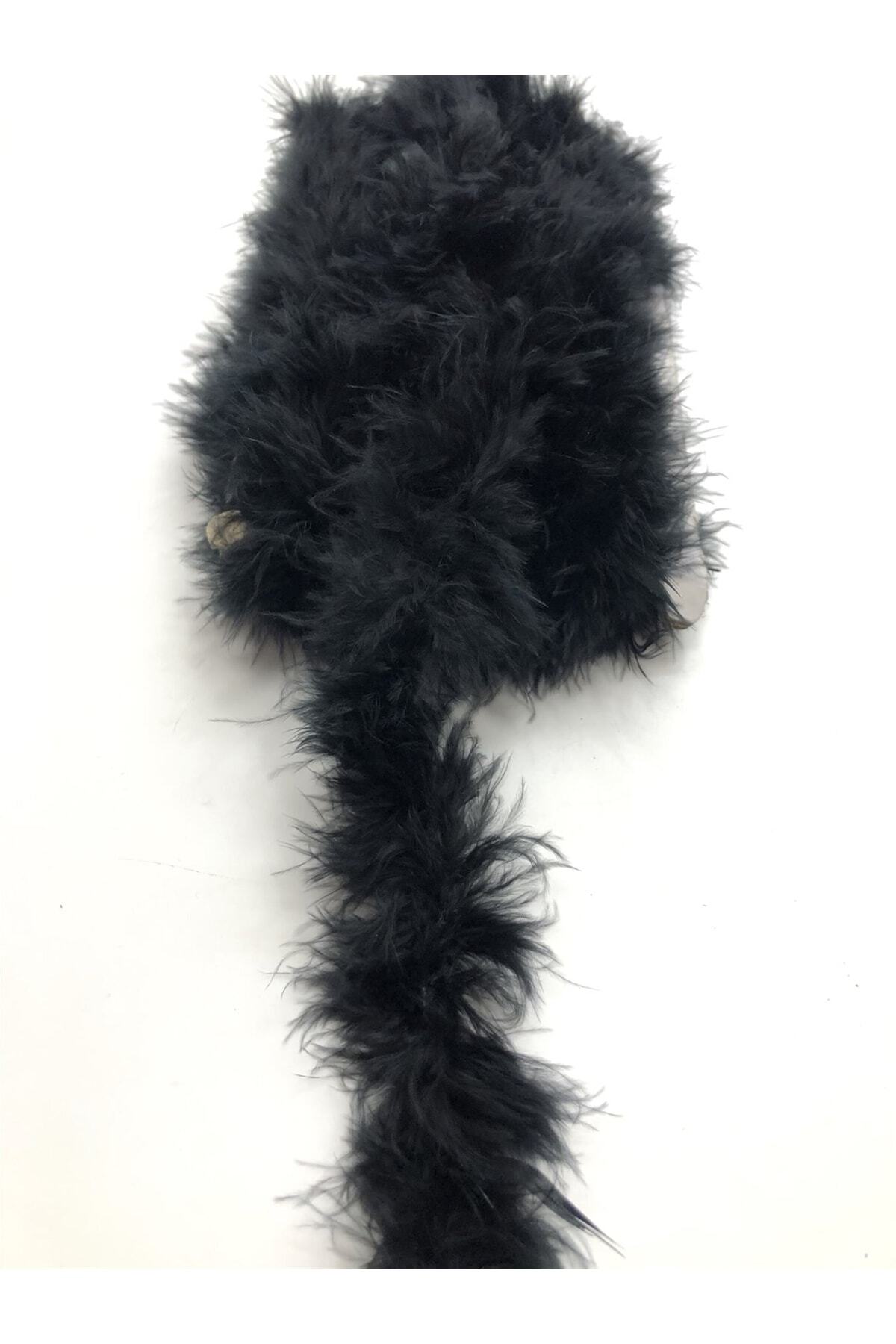 Black Fine Fox Feather 1 Mt – Decorative Ribbon, Stylish Design, Women's Accessory – Decorative Ribbon – Deco