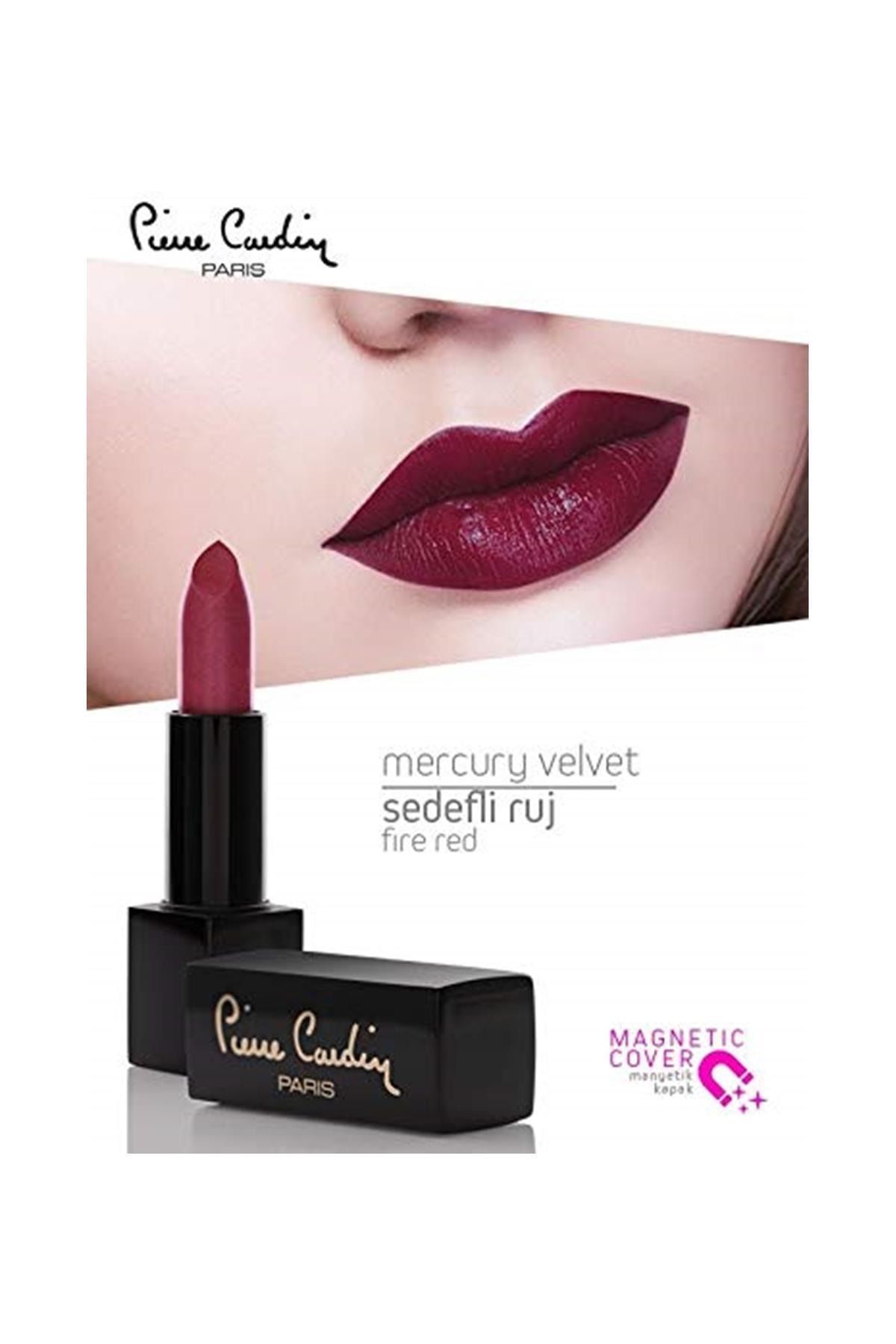 رژ لب مخملی جیوه ای قرمز آتشی -167 1 عدد 150 گرم Pierre Cardin