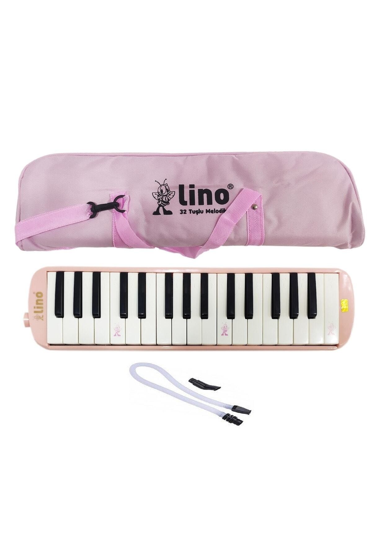 Erga M zik Lino Pastel Pink Melodica 32 Keys with Cloth Bag