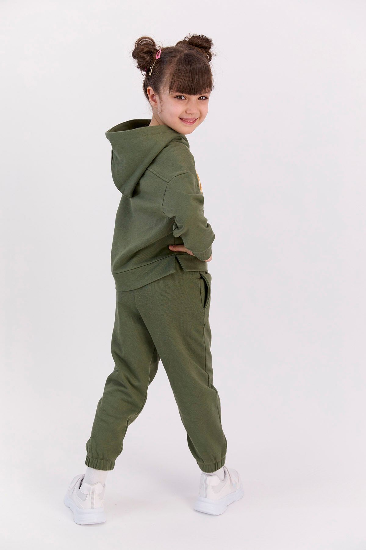 Girls khaki tracksuit discount