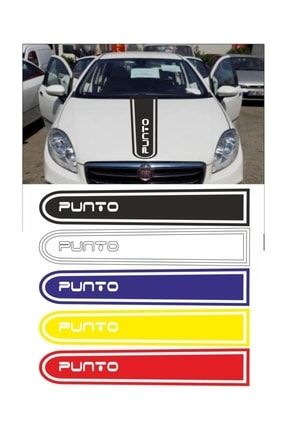 Fiat Punto 2 Logolu Otomobil Ön Kaput Şeridi Kaput Sticker Siyah onkaput147E