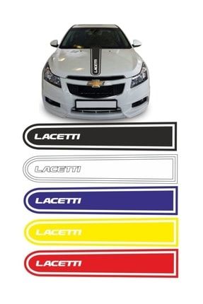 Chevrolet Lacetti Logolu Otomobil Ön Kaput Şeridi Kaput Sticker Siyah onkaput061E