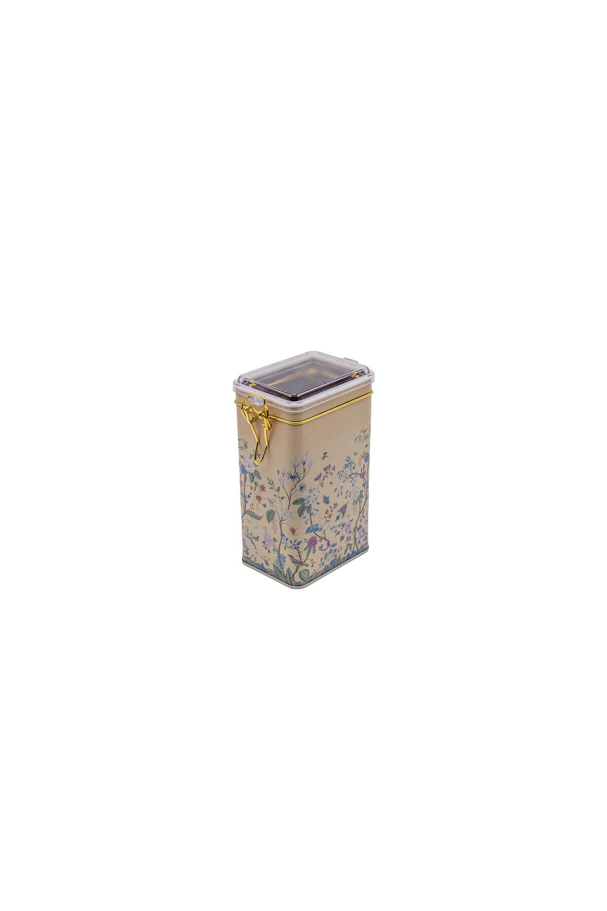 EVLE-Er048-2e Botanica Yellow Patterned Rectangular Metal Storage Container 8x10 Cm 3