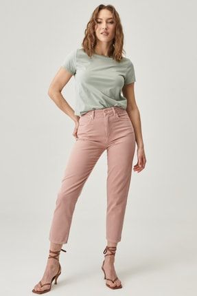 Kadın Mom Fit Denim Yüksek Bel Jean Kot Pantolon W246