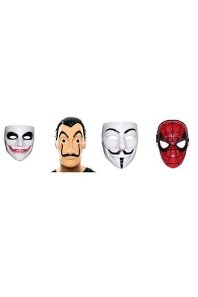 4'lü Set Joker La Casa Salvador Vandetta Örümcek Adam Maskesi 4'LÜ MAASKES SETİİ