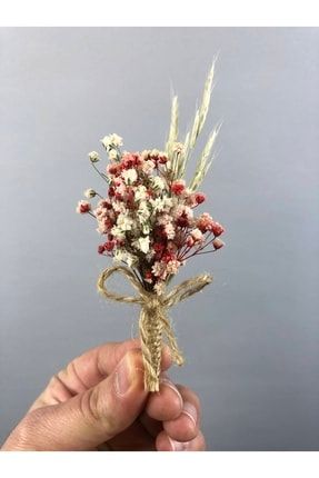 Kırmızı Krem Cipsolu Damat Yaka Çiçeği 10 Adet YKC-5020