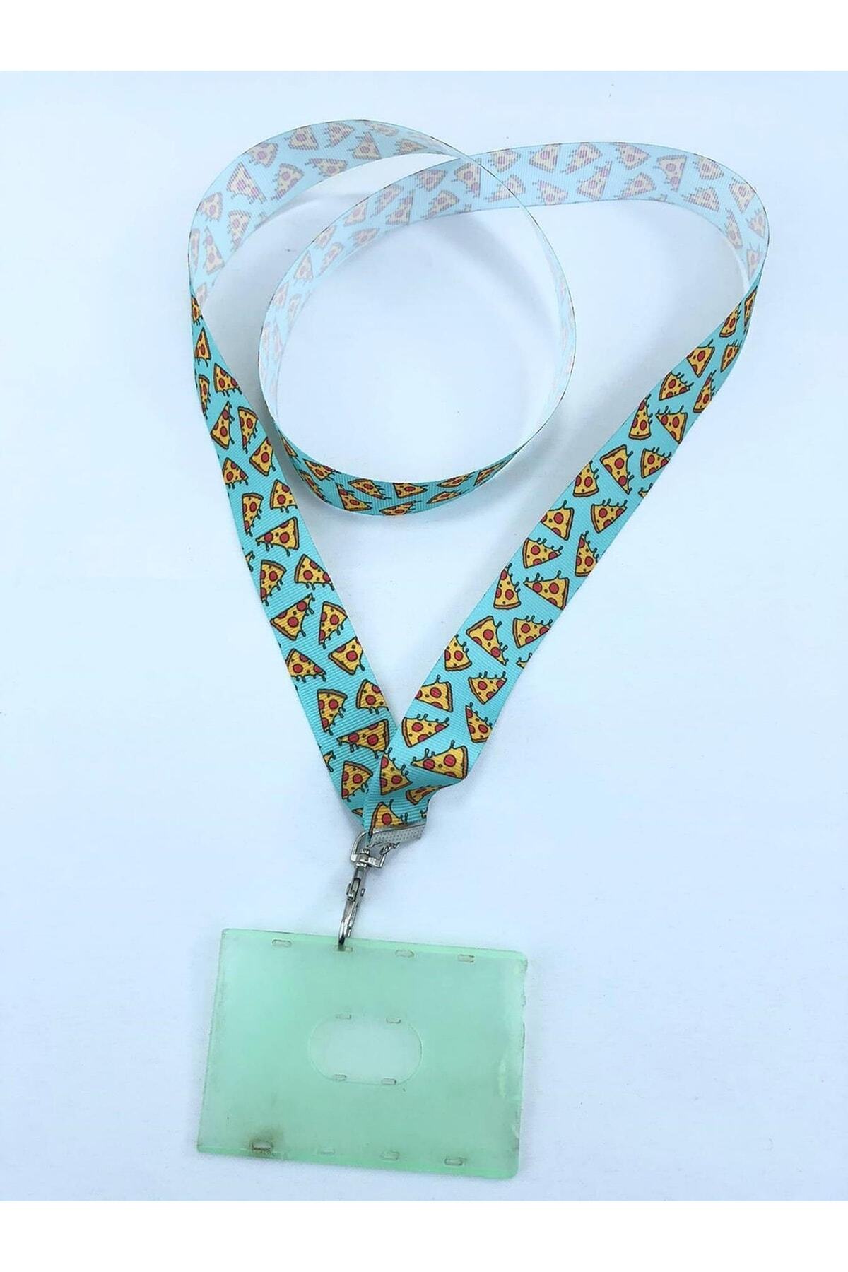 Hobigram-Pizza Patterned Neck Strap Lanyard Name Badge Holder – Special Design, Accessory, Quality Production, Eye-Catching Style 8