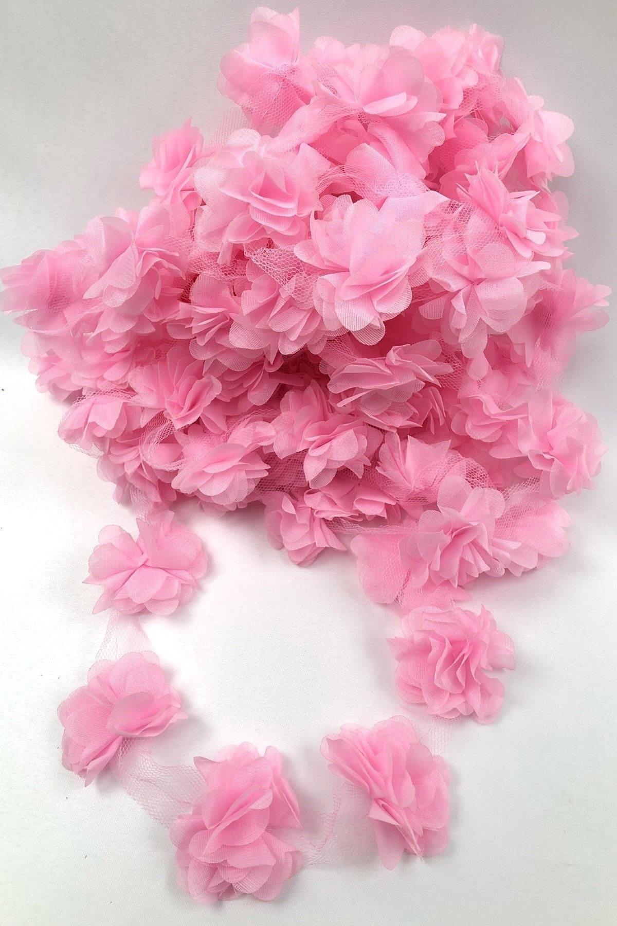 Pink Laser Cut Flower Ribbon 12 Pieces Tulle Flower Price Decoration Gift Packaging Material – Deco