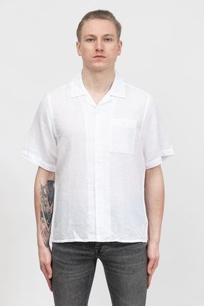 Linen Short Sleeve Shirt Erkek Gömlekk10k109521 803817