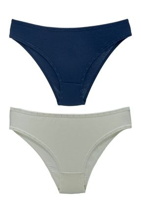 2'li Pamuklu Kalpli Lastik Basic Bikini Kadın Külot KU5665-1