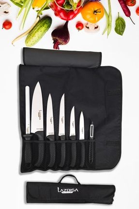 Echo Şef Çantalı Sofra Mutfak Bıçak Seti 8 Parça Masat Soyacak Et Ekmek Sebze Meyve Bıçak çntlz