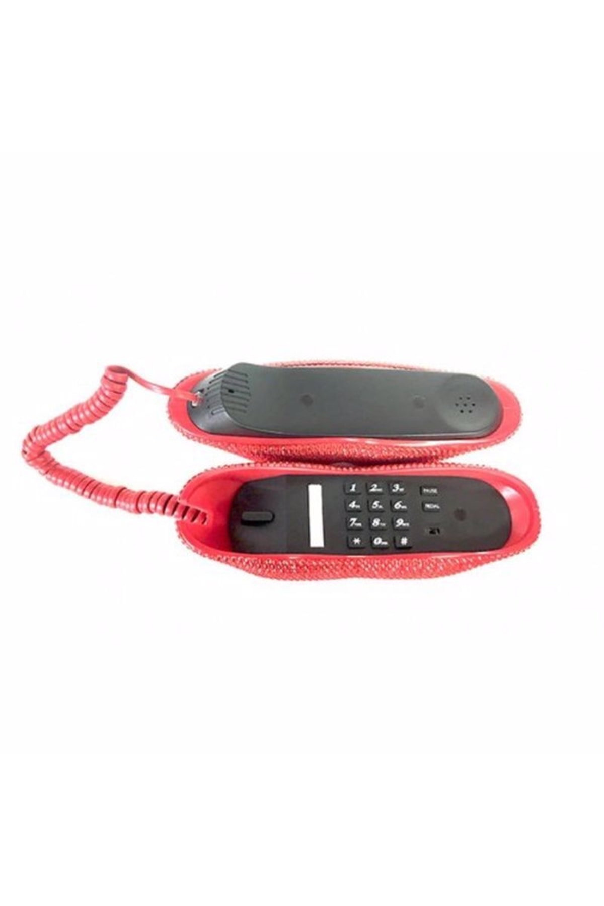 Taşlı Dudak Şeklinde Telefon Ofis Telefonu Dekoratif Telefon 4