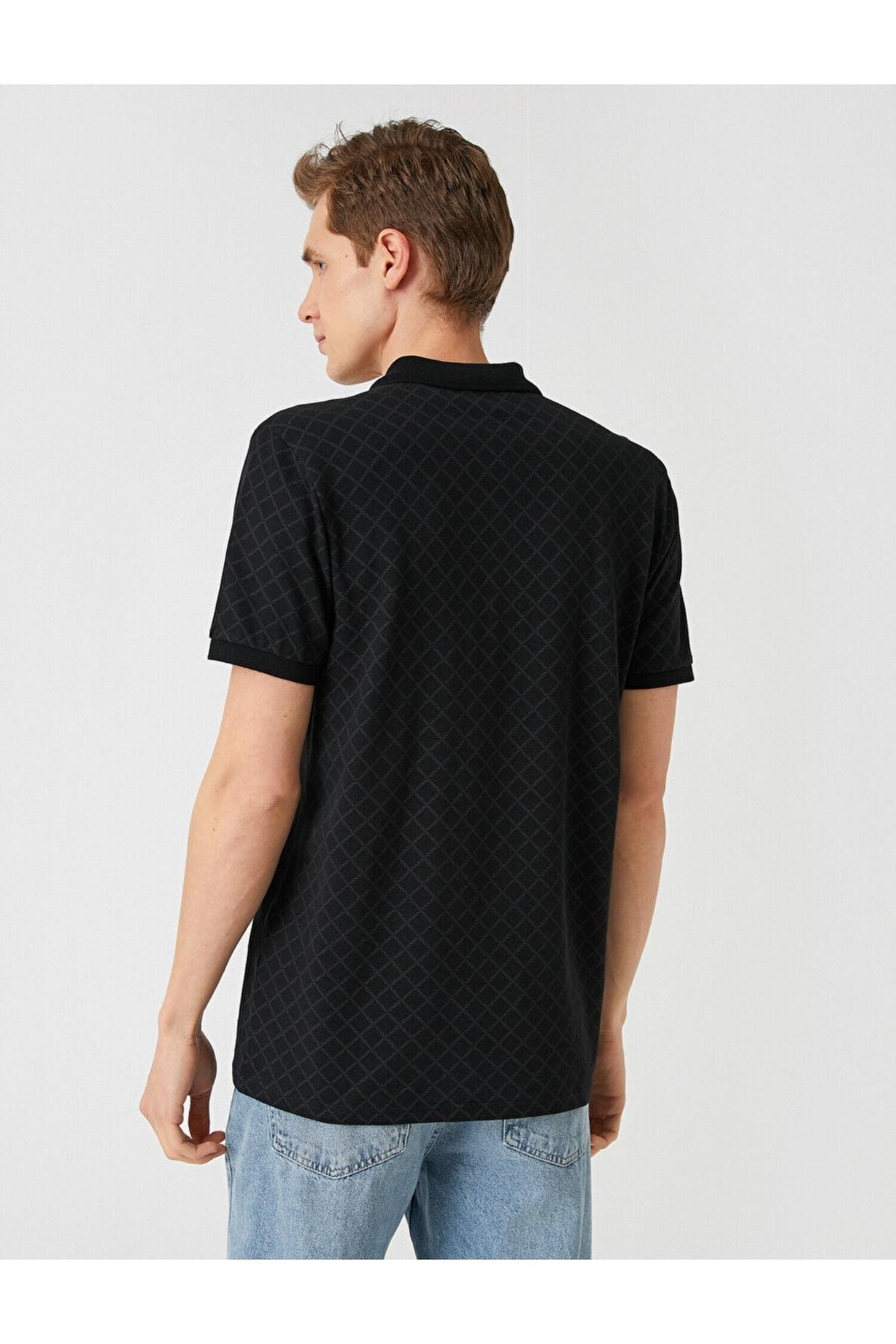 تیشرت مردانه مشکی کوتون | 22YY59002971 اورجینال - تصویر 4