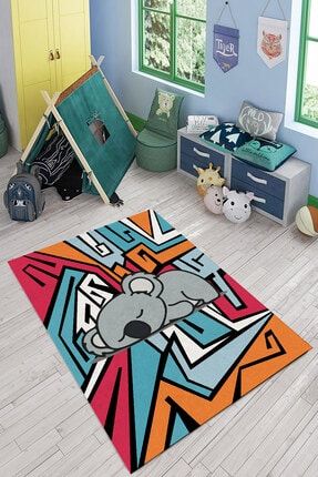 Grafitti Koala Desenli Genç-çocuk Odası Halısı - Cp737 CP0346