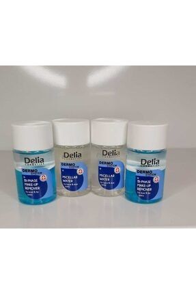 Delia Yüz Ve Göz Makyaj Temizleme Suyu 50 Ml Dermo System Micellar 4'lü Çanta Boyu Set EKSET1