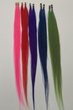 %100 Doğal Gerçek Insan Saçı Renkli (mor) Saçlar (70 Cm) Boncuk Kaynak HC017003