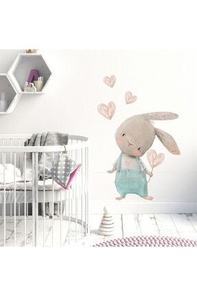 Yavru Tavşan Ve Kalp Çocuk Odası Duvar Sticker EN121248