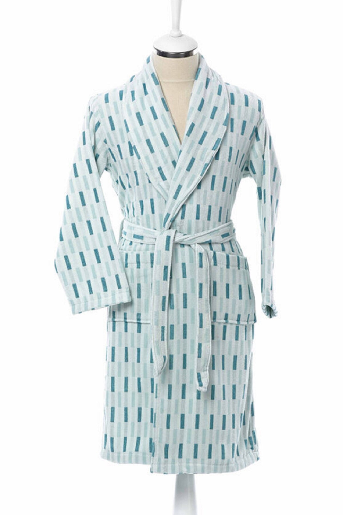  ست حوله حمام یقه شالی مخمل میرزا مدل یونیسکس + حوله سر نعنایی