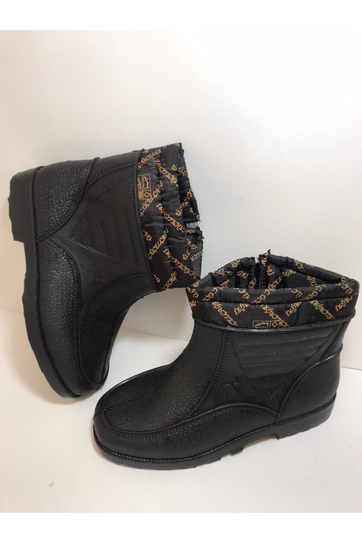 Üçel Cizme De Cauciuc Din Lână Neagră Cizme Scurte Impermeabile Unisex - 44