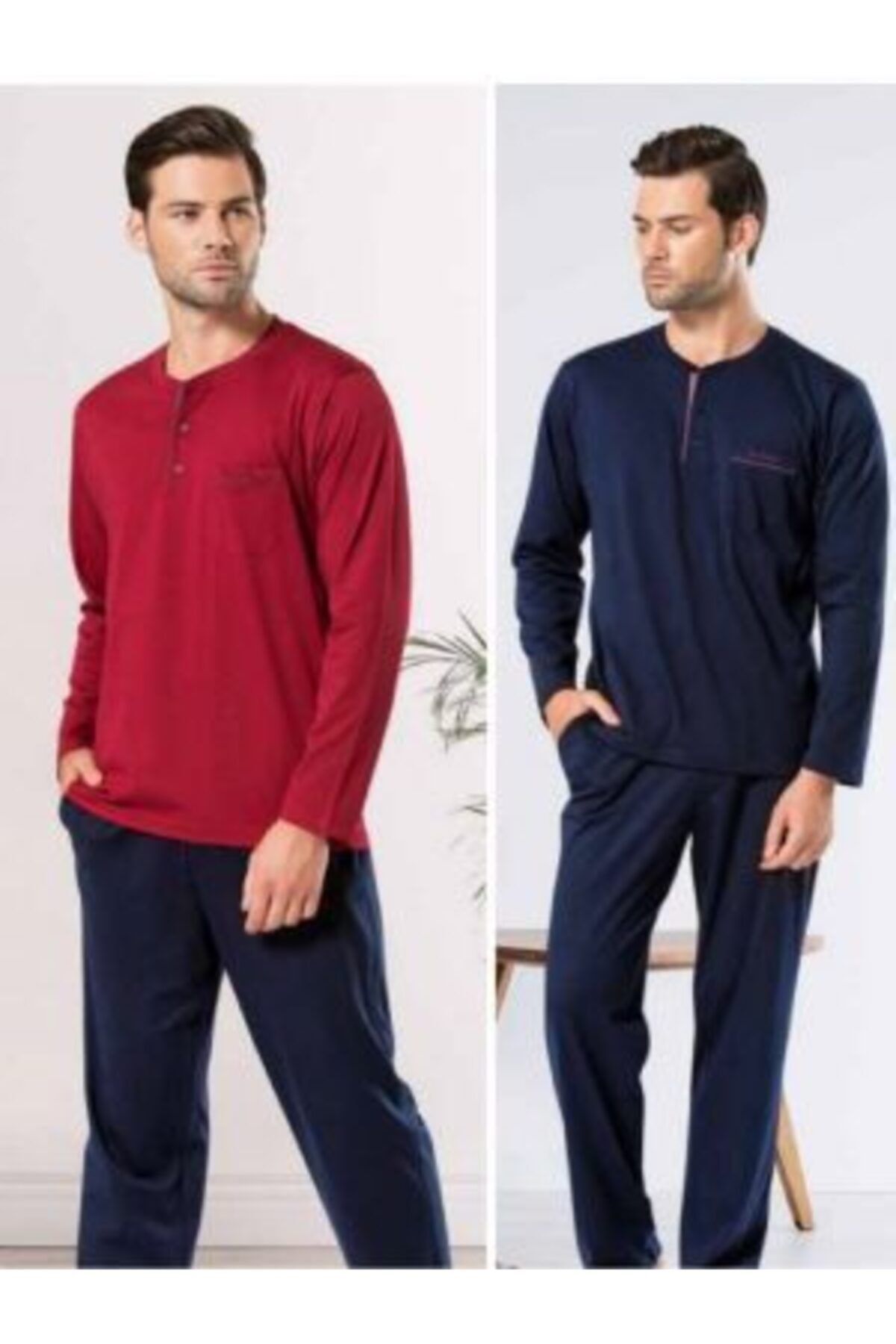 ست پیژامه قرمز مردانه لباس اورجینال Pierre Cardin