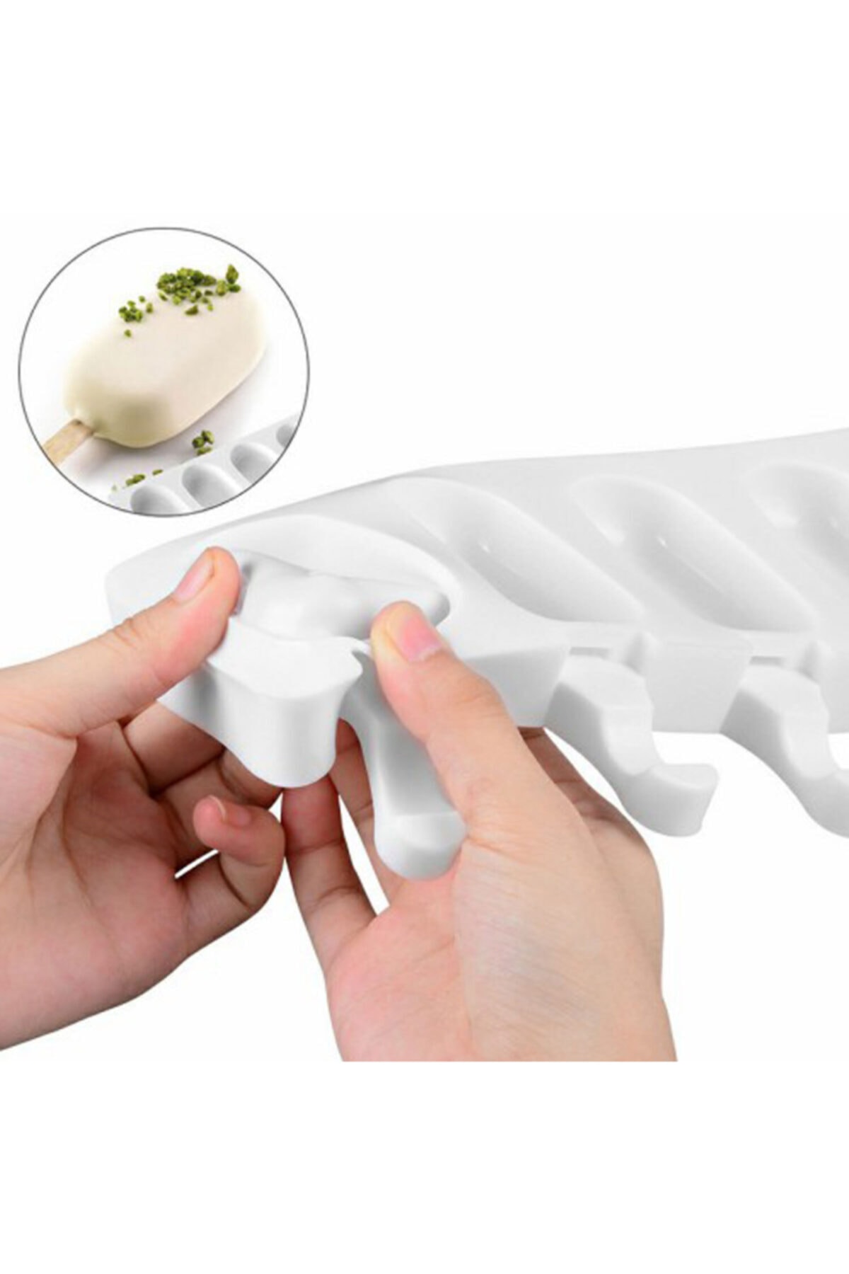 Magnum Line Shaped Silicone Ice Cream And Sweet Fruit Mold 8pcs