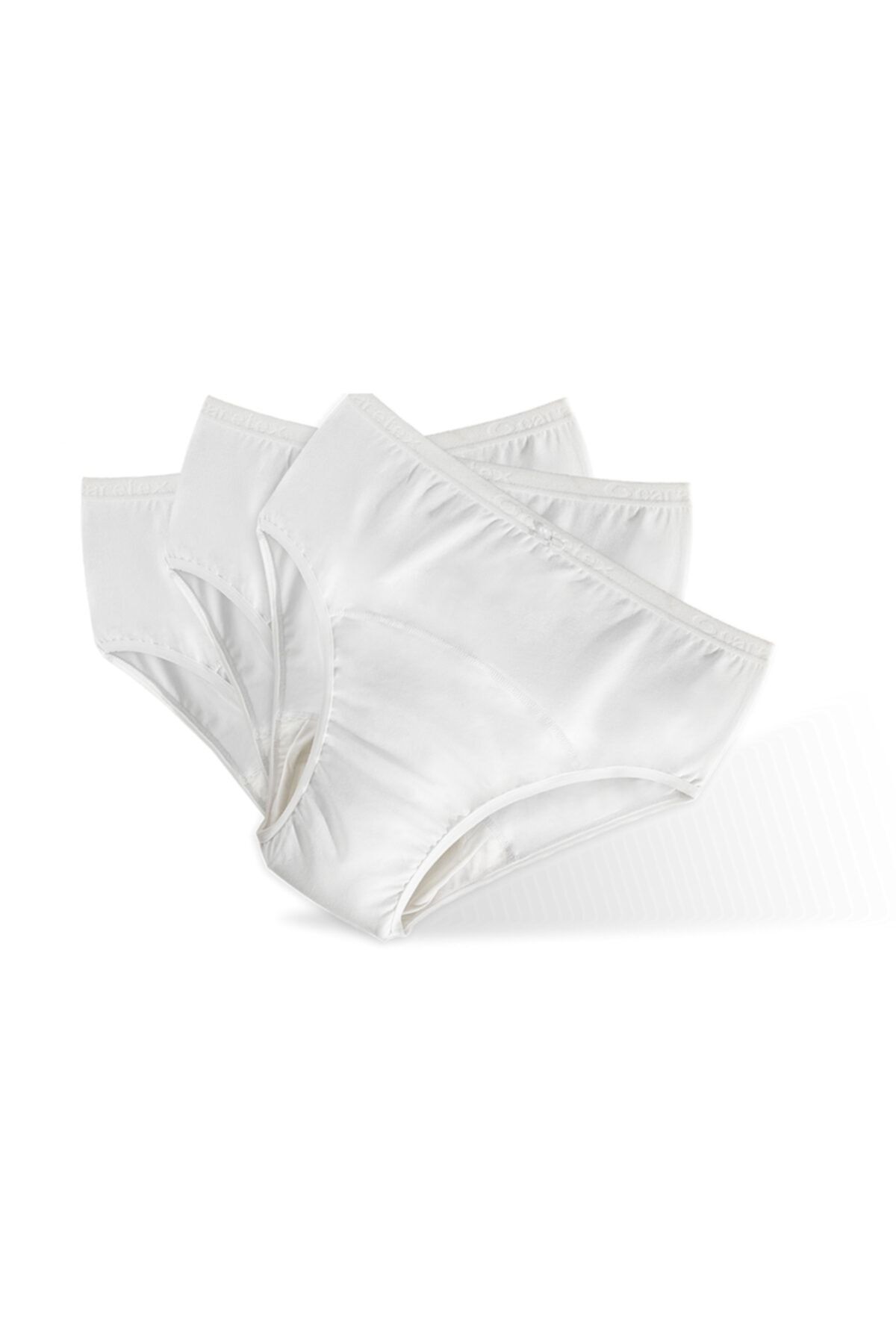 CARETEX Kadın Beyaz Orta Emici Antialerjik Yıkanabilir Sıvı Geçirmez Emici Külot 3'lü Set 2xl