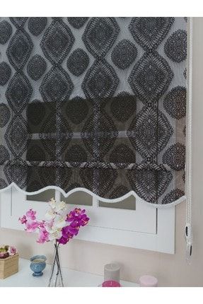 Çift Mekanizmalı Örme Siyah Zemin Koyu Kahve Rio Tül + Stor aty53
