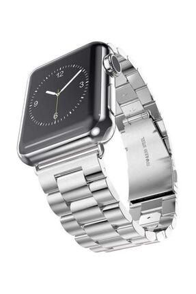 Apple Watch 1 2 3 4 5 Için 38 Mm Ve 40 Mm Metal Çelik Kordon Kayış Gümüş ZA-11070_R6