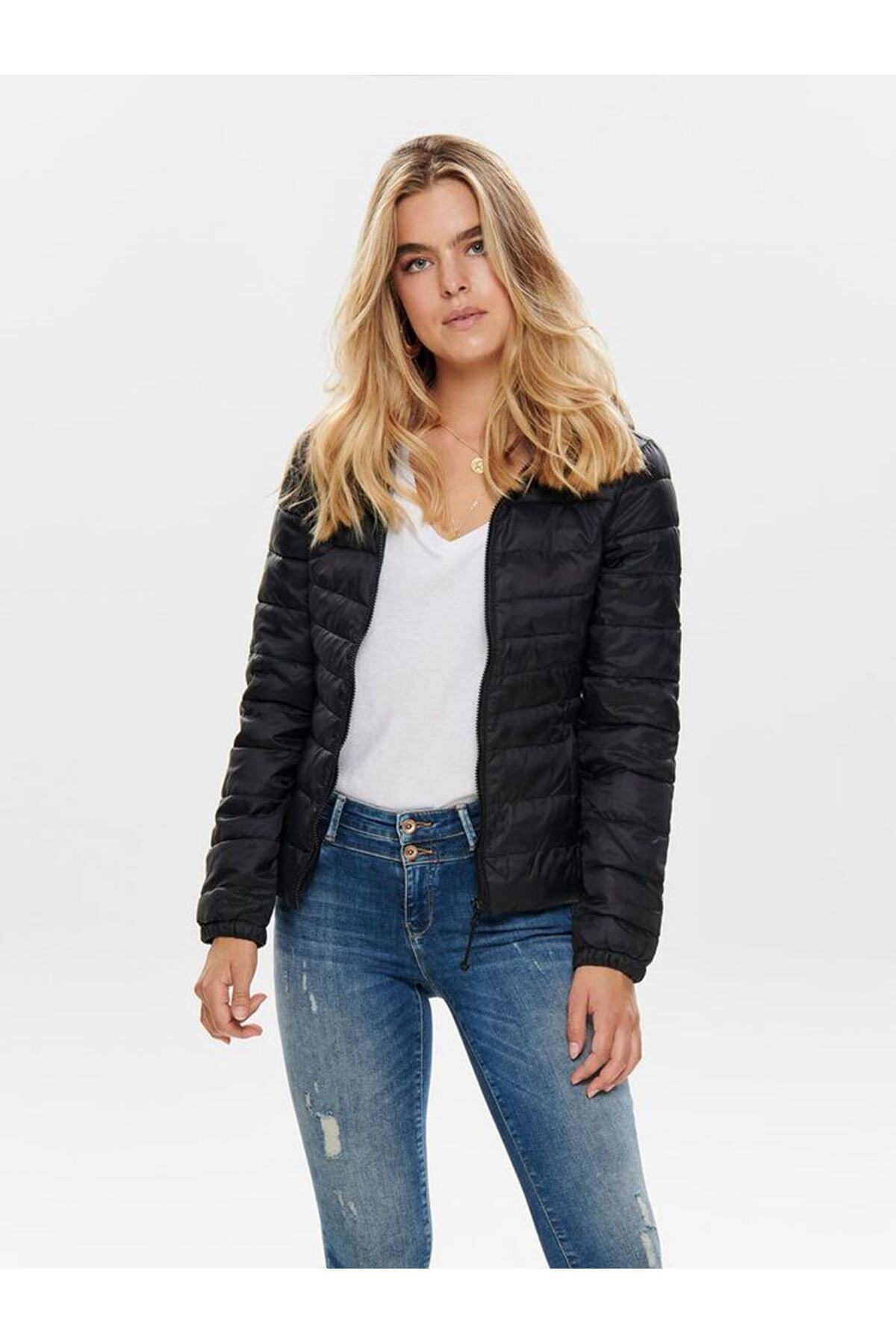 ONLY  15156569 Onltahoe Hood Jacket Otw Noos Kadın Mont Black