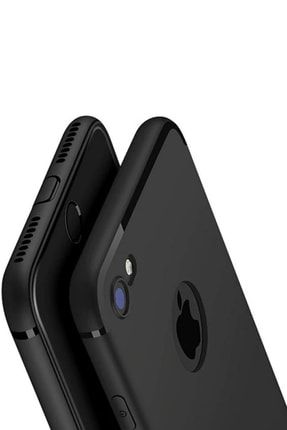Iphone 8 Kılıf Ultra Slim Ince Tıpalı Siyah Silikon + Tam Kaplayan 5d Kırılmaz Cam Siyah APPLE8T5DS-CSKT