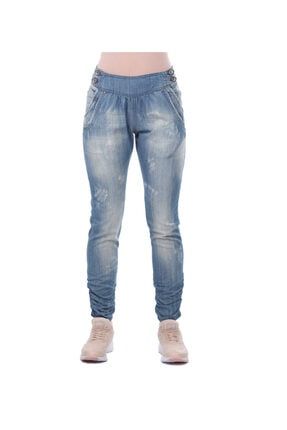 Kadın Paçası Büzgülü Şalvar Jean Pantolon SELUR