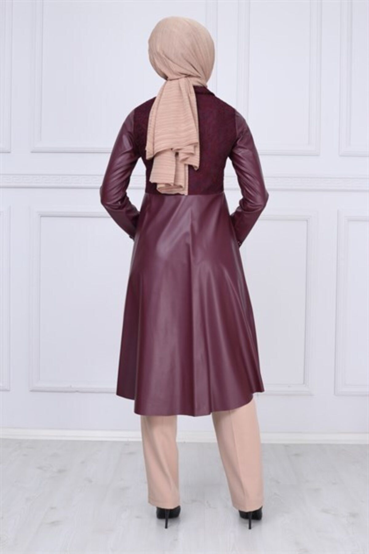 Modamihram-Kožený detailný hidžáb Cape Plum 8