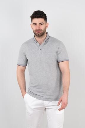 Erkek Cepli Petek Desen Likralı Polo Yaka T-shirt BRN40247
