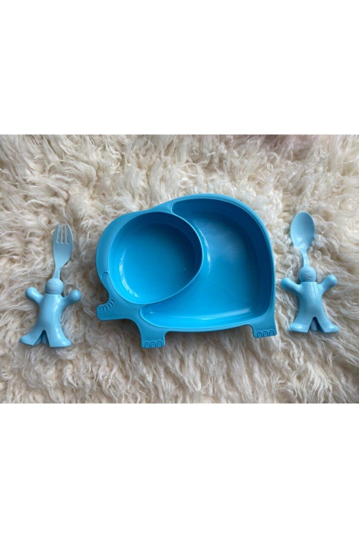 Bayev Çocuk Figürlü Mama Kaşığı Ve Çatalı - Mavi fotoğrafı 5 (önizleme)