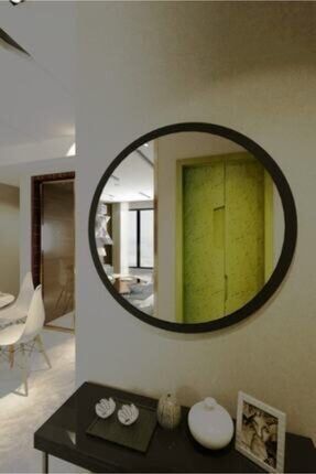 Dekoratif Siyah Yuvarlak Duvar Ayna Banyo Aynası AAyna01